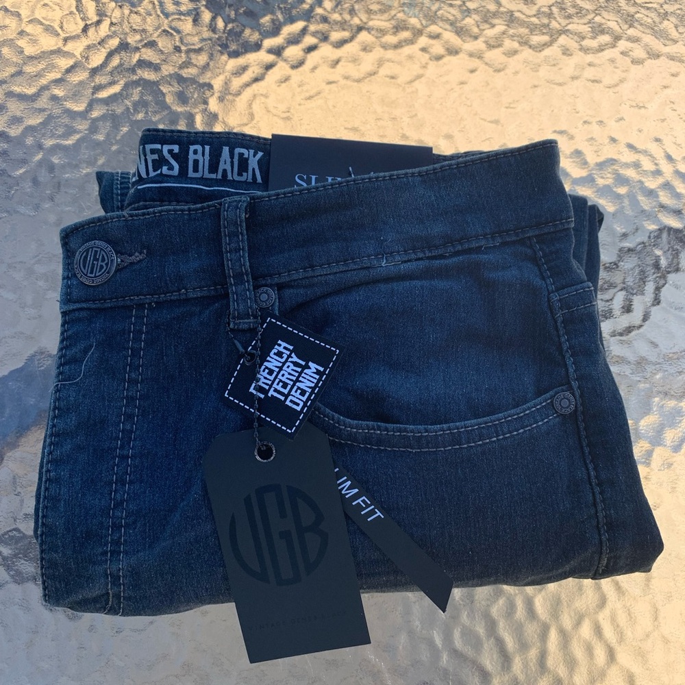 NEW Vintage Genes Black slim fit men’s jeans Sz 34x 30